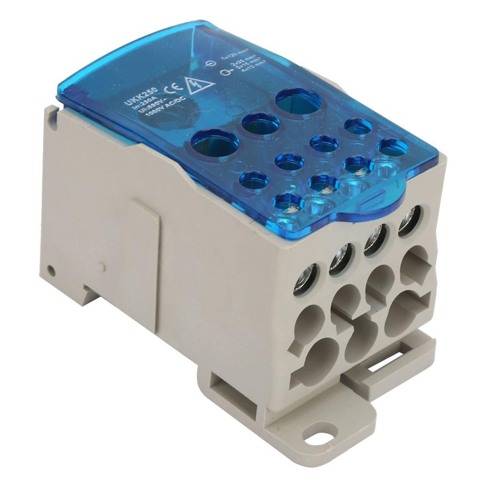 Durable 250A UKK-250A Distribution Box 690V Universal Din Rail Terminal Block Block Distribution Box Industrial Applications