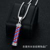 New Hip Hop Jewelry Titanium Steel Gold Plated Diamond Inlaid Rotating Light Pendant Necklace