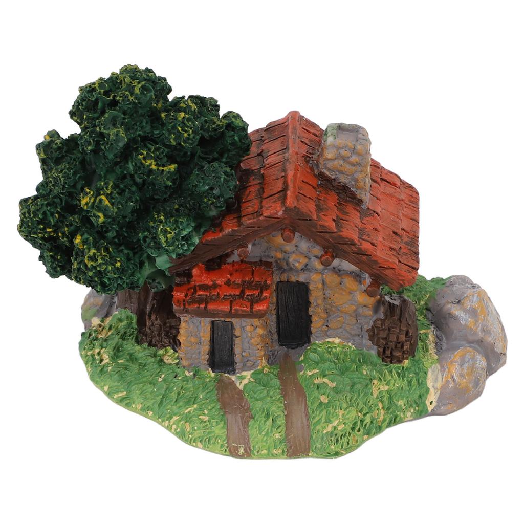Landscape House Figurine Resin Village Hut Ornament Bonsai Decoration for Home Gardening