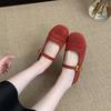 Retro Mary Jane Shoes for Women Summer Round Toe Woman Flats Cheap Liquidation High Quality Fashion Comfortable and Elegant Shoe