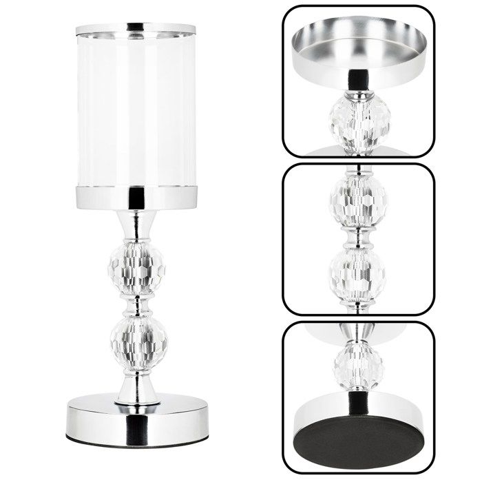 Bougeoirs - SPRINGOS - Lot de 3 - Métal - Argent - Décoration intérieure