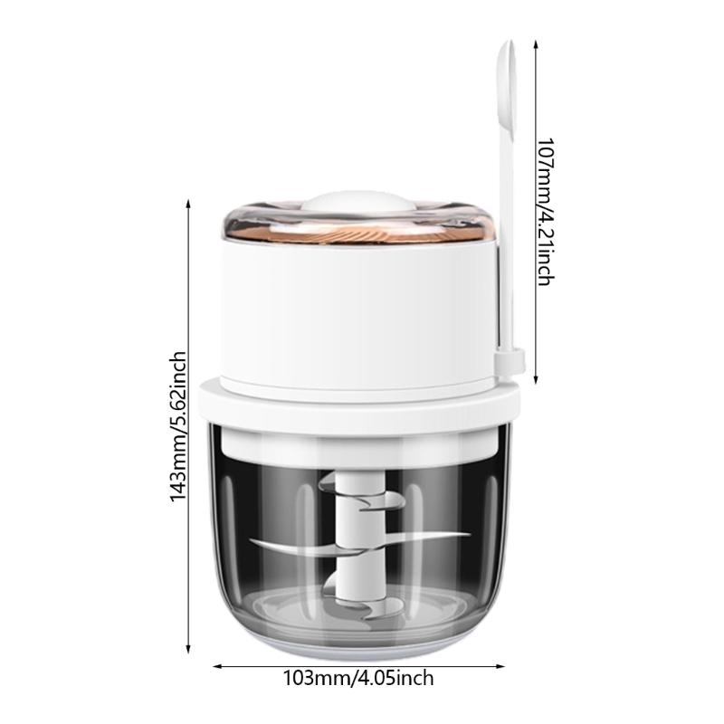 Wireless Electric Food Processor 350ml Glass Container Chopper Garlic Crusher Efficient Meat Vegetables Chopping Tool