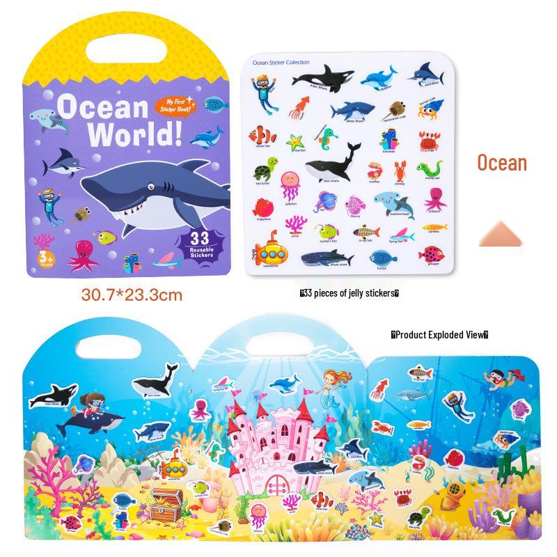 

Портативная книга с тихими наклейками-желе для раннего развития детей