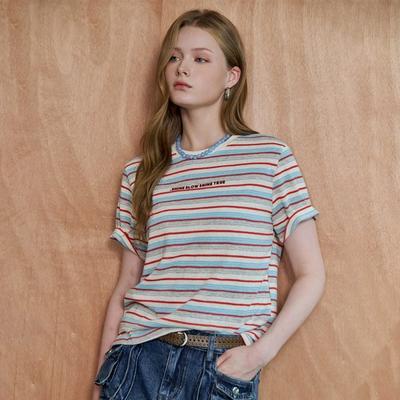 MulTi STripe LeTTering T shirT zf08qT036na