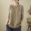 Maglione da Donna Autunno Inverno Girocollo Pullover Caldo Lavorato a Maglia Elasticizzato Manica Lunga Oversize Maglioni Top