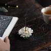 1 Ceramic Handmade Peony Flower Incense Stand, Anti Genuine Floral Seat, Fragrance and Tea Ceremony Decoration Gift