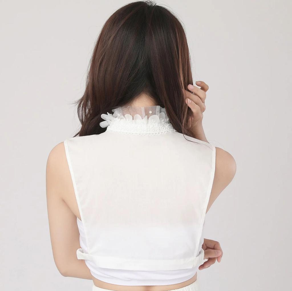Women Chiffon Shirt Fake Collar Ladies Stand Ruffle Sweater Blouse False Collar Female Cotton Removable Detachable Collars