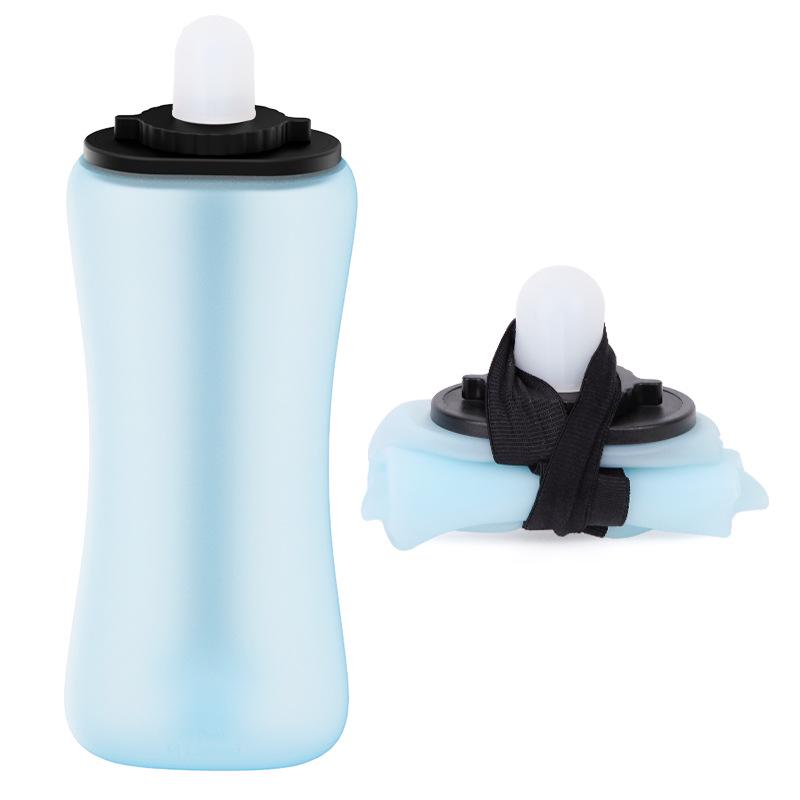 Foldable Silicone Running Water Bottle - Lightweight & Portable Hydration Gear for Marathon Runners
