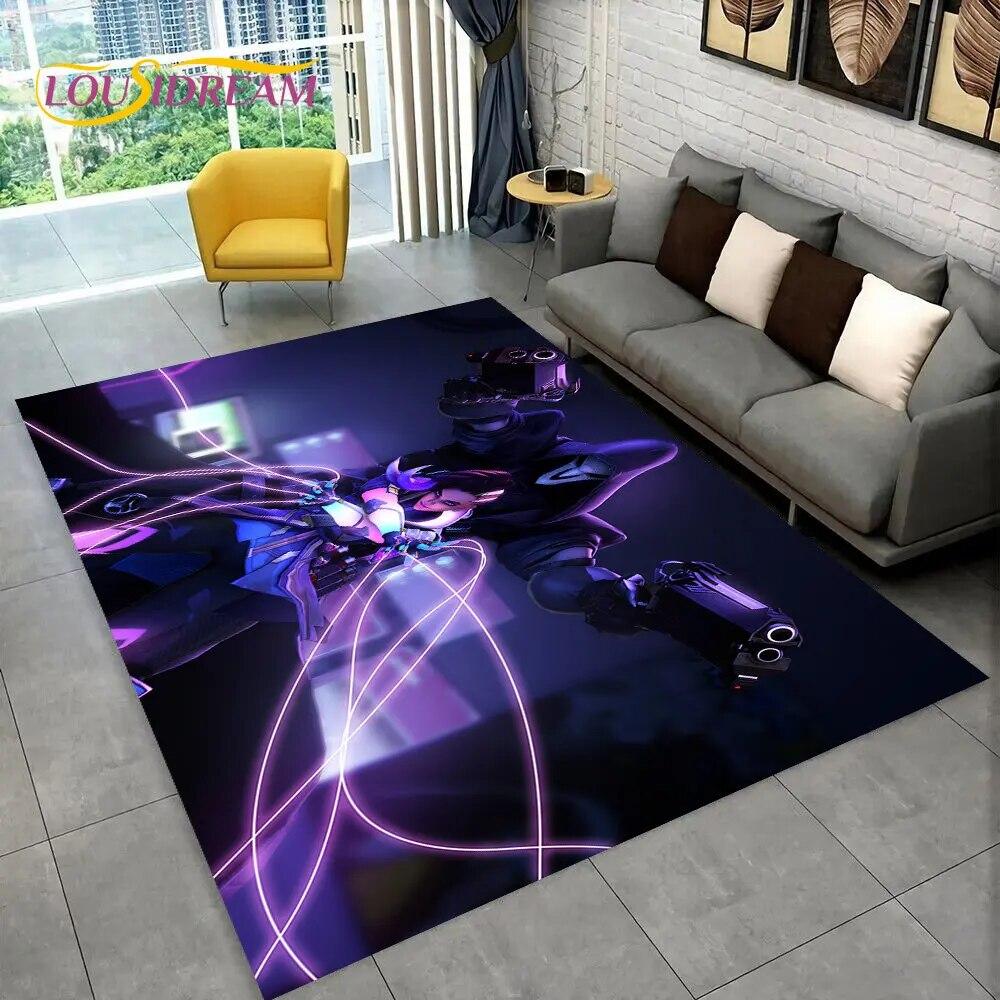 Overwatch Game Gamer DVA  Area Rug,Carpet Rug for Home Living Room Children's Bedroom Sofa Doormat Decor,kids Non-slip Floor Mat