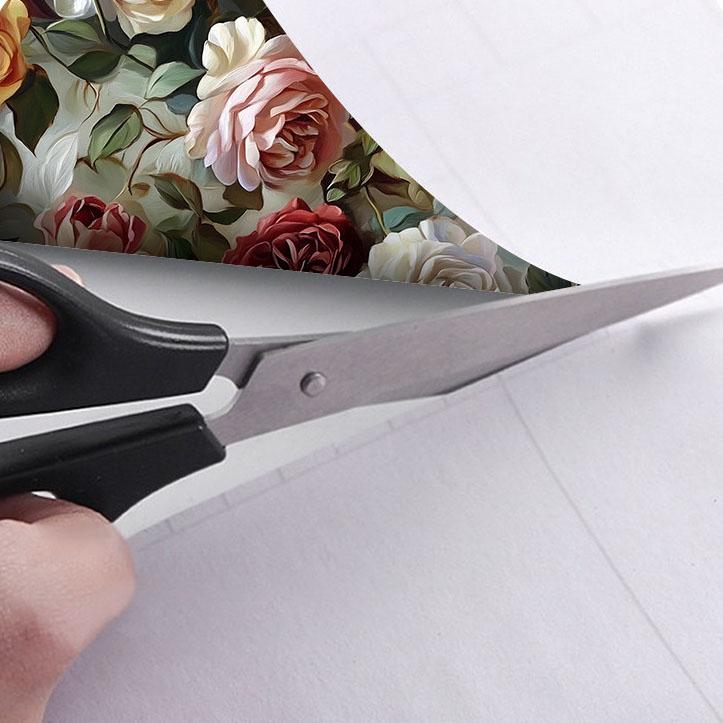 Vintage Blumen selbstklebende Tapete Aluminiumfolien-Rückseite Wasserdicht Abziehbar und Aufklebbar Wandaufkleber für Wohnzimmer Küche Badezimmer Heimdekoration