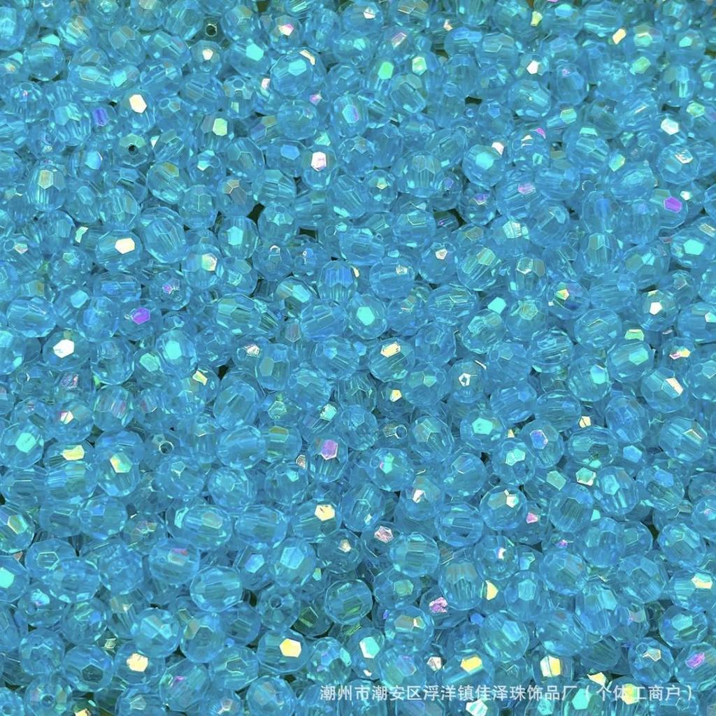 Acrylic AB Color Crystal Beads: Straight Hole Transparent Beads for DIY Phone Chains, Necklaces, and Decorations.