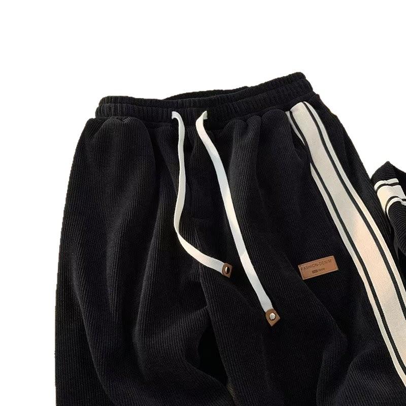 Striped Straight-leg Pants Men's and Women's Models Are Thin and Trendy New Wide-leg Loose and Lazy Style Versatile Casual Trousers