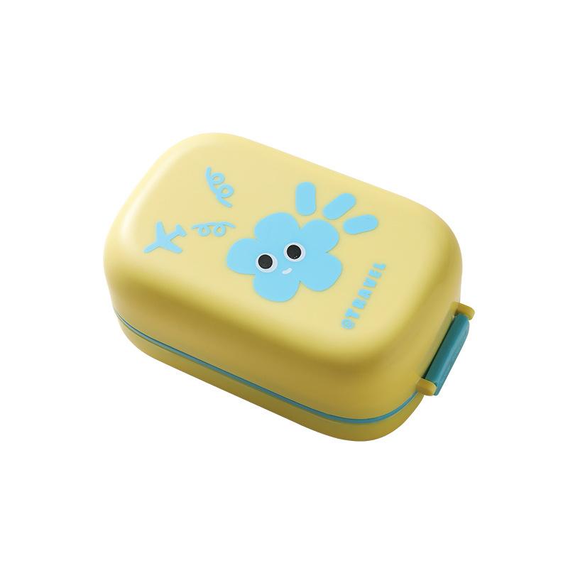 Dopamine Double Layer Draining Soap Boxes Portable with Cover High Appearance with Sponge Household Bathroom Hygiene Soap Boxes