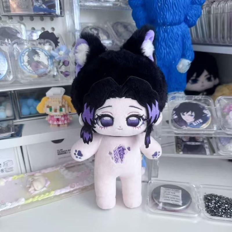 Nouă Jucărie de Pluș Demon Slayer 20cm Shinobu Kocho cu Urechi de Pisică Kimono cu Fluturi Bumbac Moale Personaj Anime Jucărie de Pluș pentru Fani Cadou de Ziua de Naștere pentru Copii