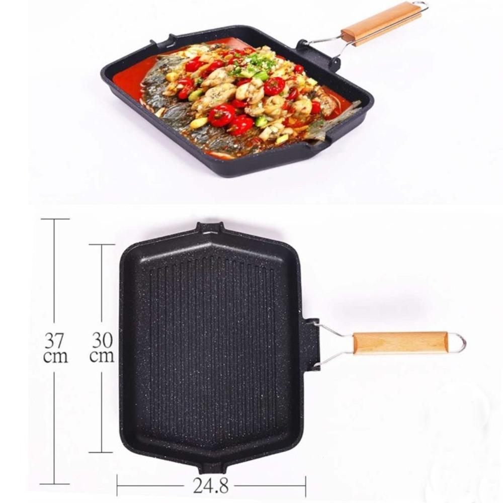 KOSUN Grill Steak Frying Pan Nonstick Outdoor Stove Griddle The Egg Grill Square Pan Non Stick Frying Pans Bbq Roasting Pan