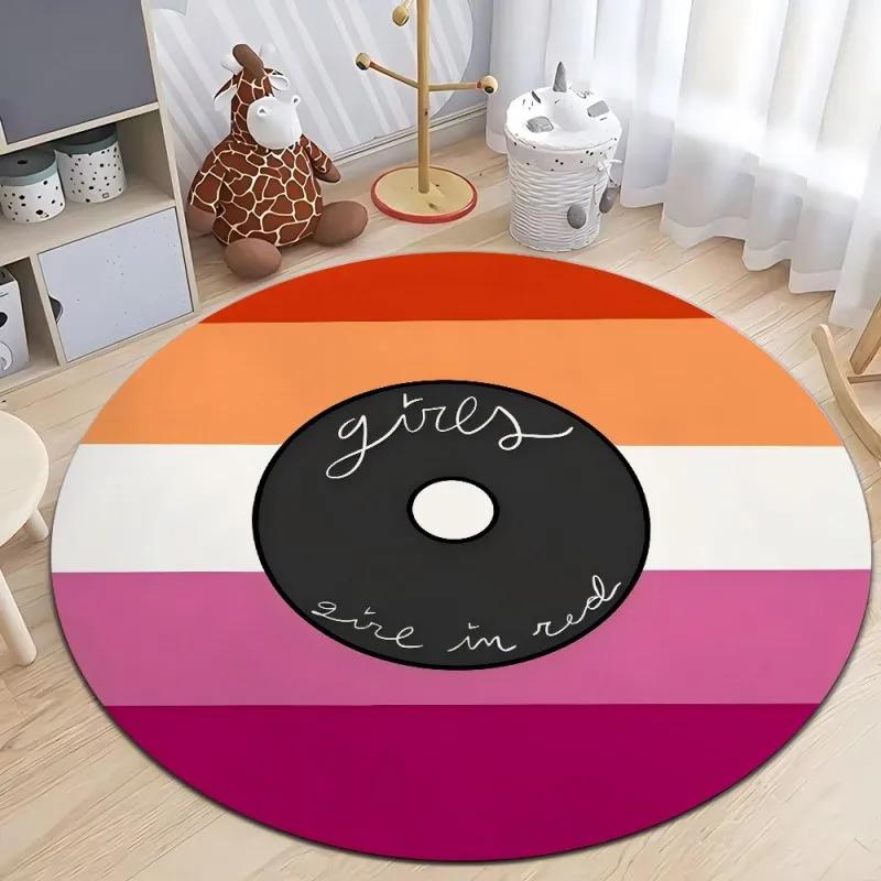 CD Cartoon Circular Carpet Floor Mat Living Room Sofa Mat  Sports Room Bed Rug Carpet Any Design Decoration