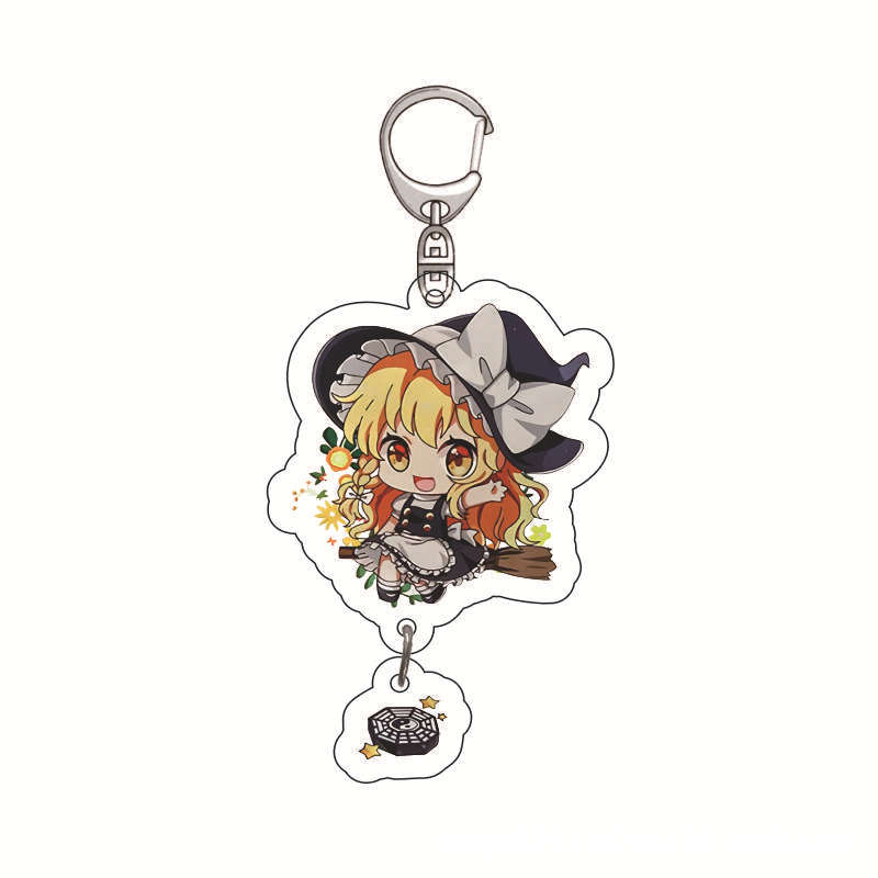 Anime Touhou Project Acrylic Pendant Keychain Reimu Remilia Flandre Hanging Ornament Accessory Lightweight Carry Portable Mini Cute 55mm
