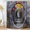 Garden Shower Curtains Arched Door Flowers Plants Floral Bathroom Decorations Nature Scenery Polyester Bath Curtain With Hooks