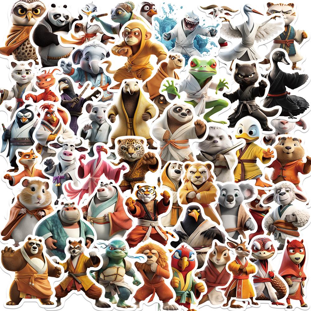 Sada samolepek divoké zvěře: Los, Alpaka, Panda & Lev