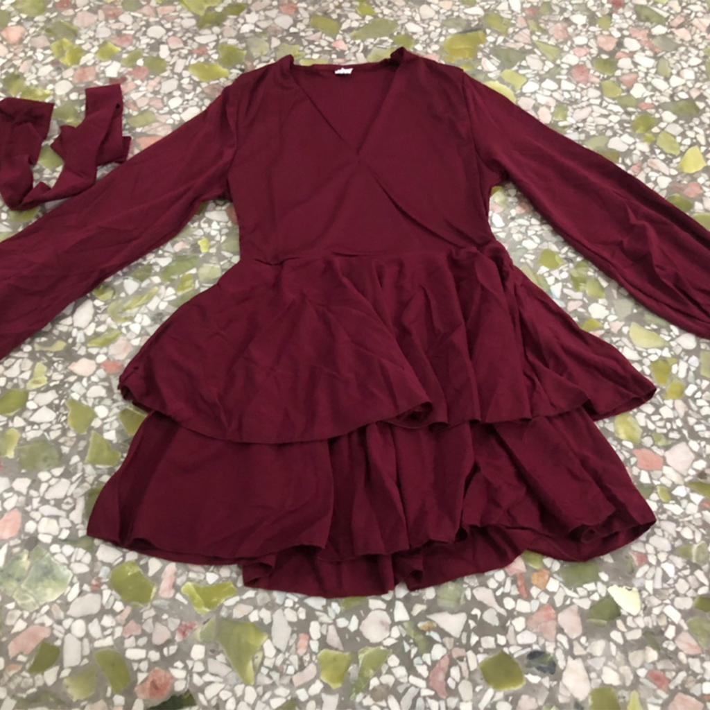 Жіноча вільна сукня з хрестовим V-подібним вирізом і довгими рукавами на бретелях із високою талією, однотонна спідниця А-силуету