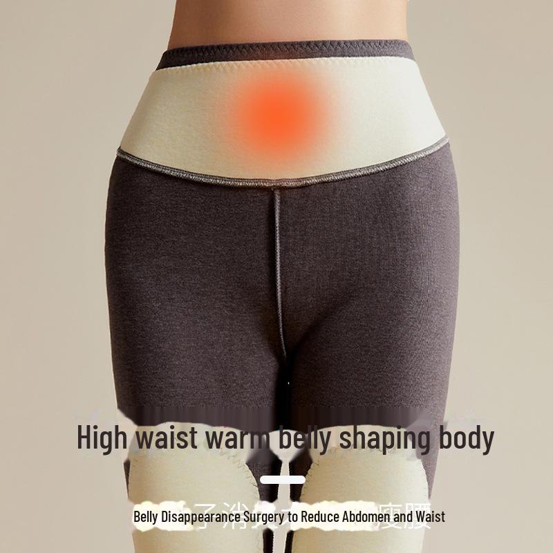 Plush High Waist Warm Velvet Leggings for Winter - Slim Fit with Thigh, Hip, and Knee Support