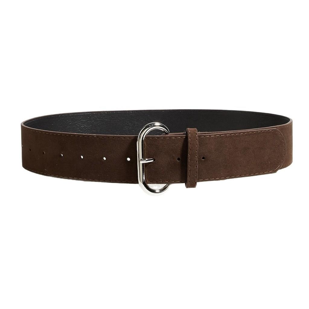 Retro Street Style Solid Color Suede Women Casual Wide Belt For Daily Outfits
