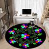 1pc Floral Mandala Design Chair Carpet for Office, Round Polyester Mat, Indoor Decor for Office, Easycare Fabric, Washable Non-slip Area Carpet