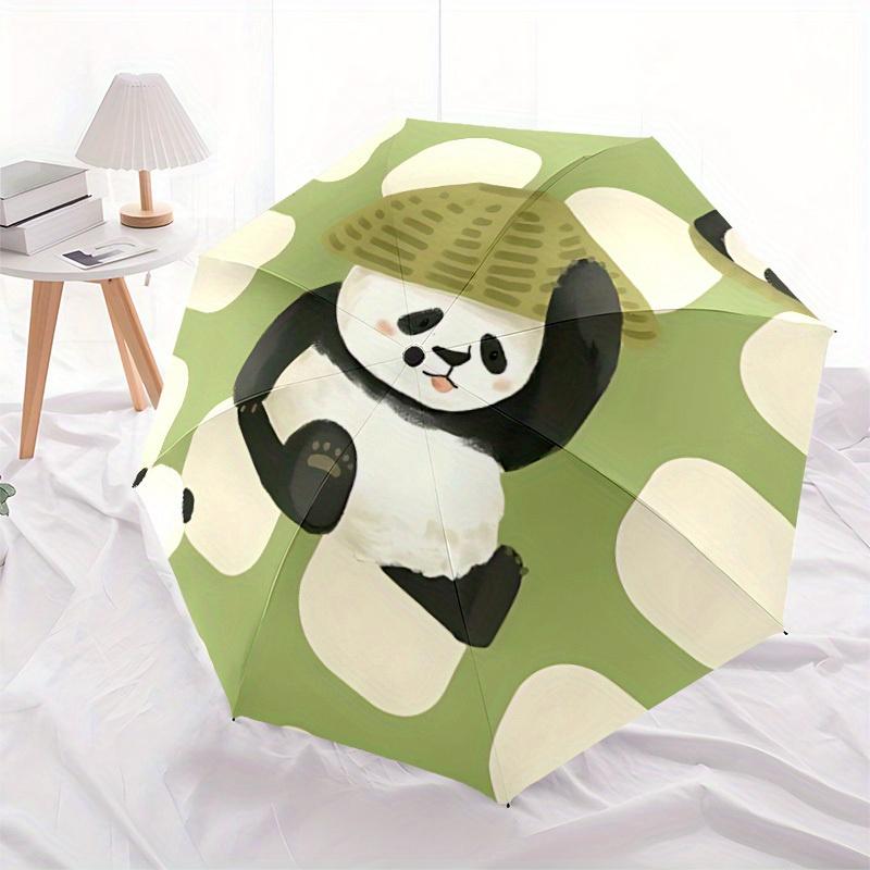 1pc Panda Hat Auto Open/close, All-Season Portable Folding Umbrella for Women & Men, Travel, Everyday, Formal Events -06174