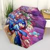 1pc Mega Man Characters Auto-Folding Umbrella, Portable 3-Fold Design with 8-Bone Iron Frame, Outdoor for Fans, Travelers, Daily Use, Gift Idea.Y075