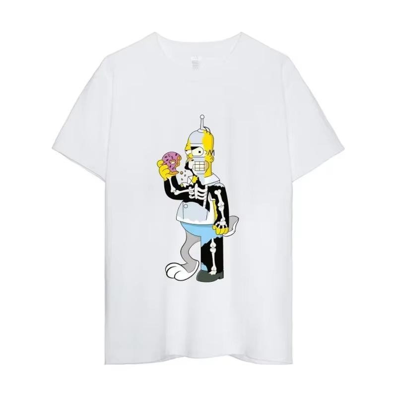 MINISO The Simpsons T Shirt Men Couple Combination Clothes Short Sleeve Collar Fashion Woman Streetwear