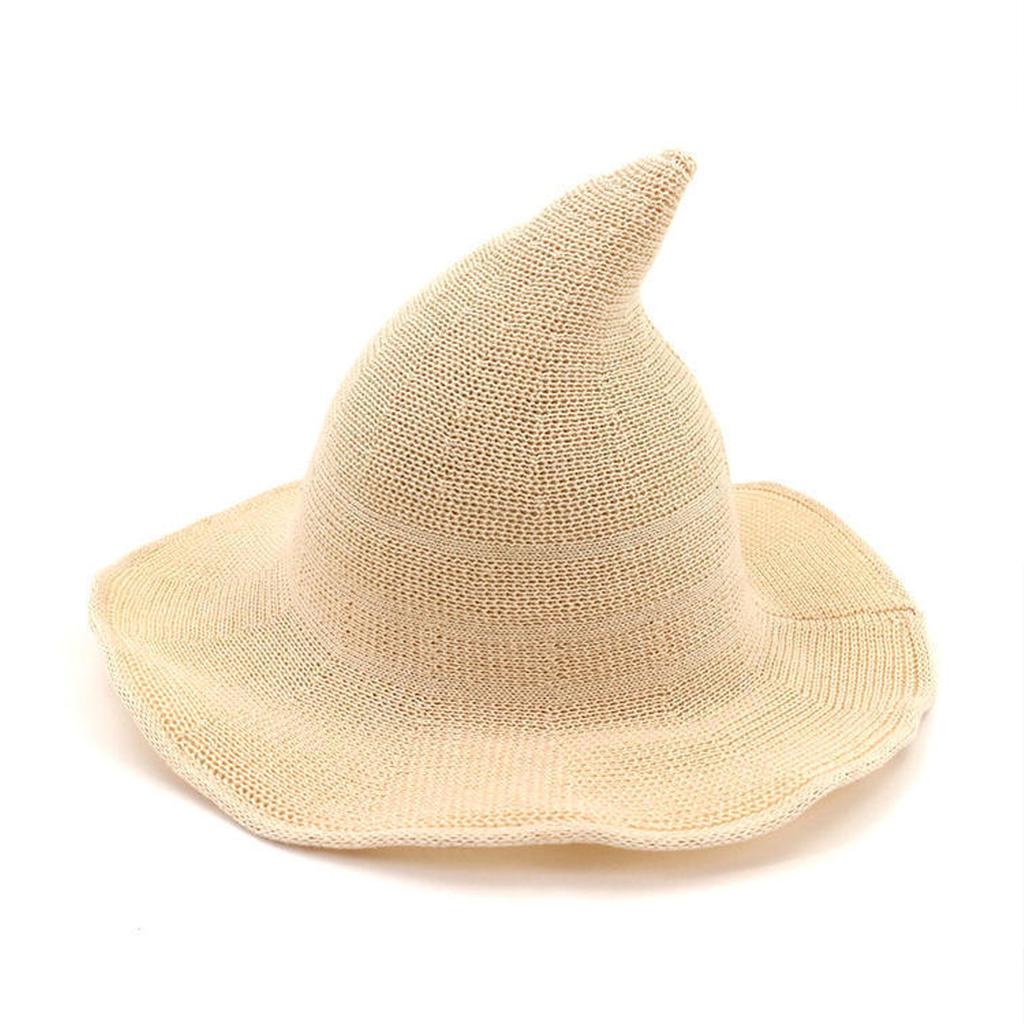 2025 Halloween Witch Hat Long Point Hat Knitted Cap for Women Halloween Party Hat Magical Hat Festival Party Cosplay Decoration