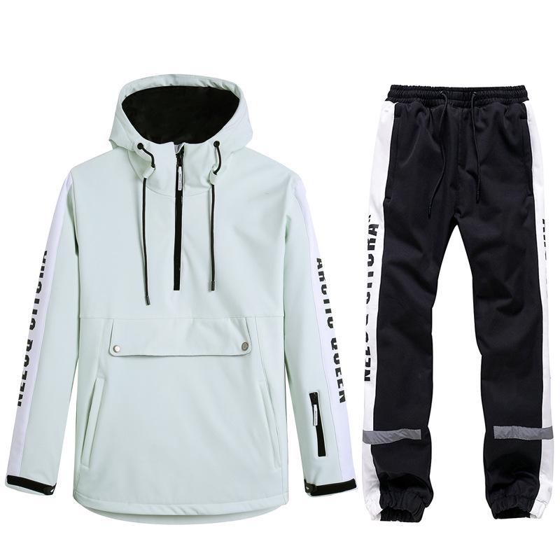 Unisex Couples' Ski Hoodie Set: Warm, Thickened Snowboard Suit for Men and Women.