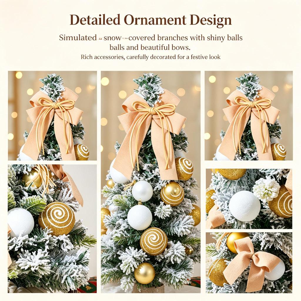 Mini Christmas Tree,  New Tabletop Small Christmas Tree, Artificial Desktop Xmas Ornament for Home Party Decor