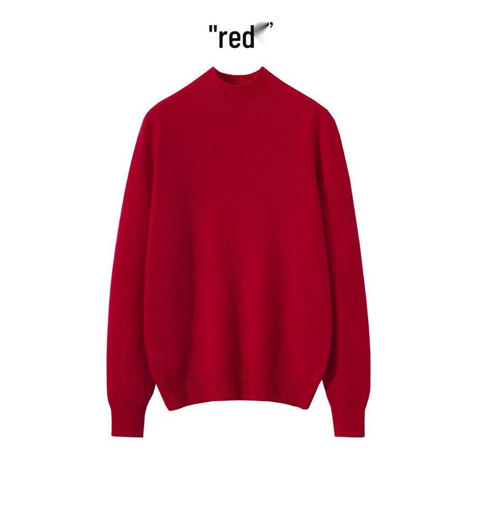 Women's Seamless Half-High Cashmere Sweater - Versatile, Comfortable, Fashionable Knitwear for Autumn & Winter.