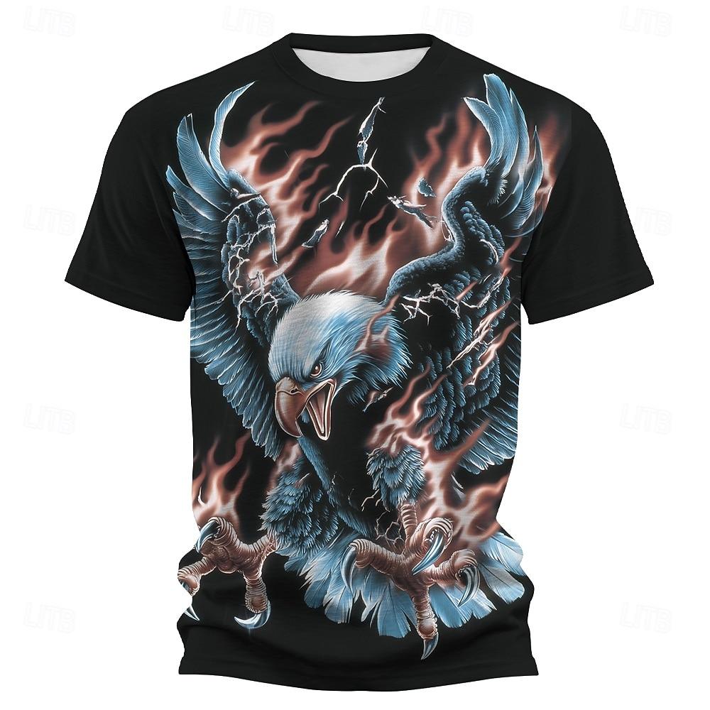 

American Independence Day Men s American US Flag Eagle T Shirt Short Sleeve T shirt 3D Print Crew Neck Shirt Fashion Daily Basic XL