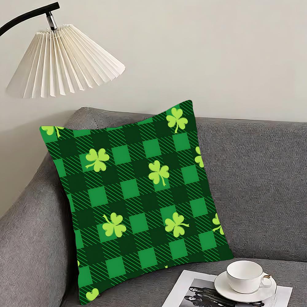 

St Patricks Day Happy Cushion Cover Pillowcase Ultra Soft Skin Friendly Fabric Cloud Like Comfort Concealed Zipper 30x30cm
