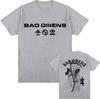 Summer T-shirt: Bad Omen Band Tour American Music Death Peace Soul Bone Graphic Short-sleeved casual style rock T-shirt Gothic
