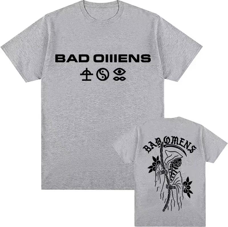 Summer T-shirt: Bad Omen Band Tour American Music Death Peace Soul Bone Graphic Short-sleeved casual style rock T-shirt Gothic