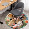 1pc flower girl Round Chair mat Area Rug - Non-Slip, Floor Mat for Office, Bedroom, and Indoor Decor -1002161
