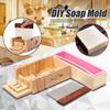 Silicone Soap Mold With Beech Wooden Box Homemade Loaf Soap Maker Slicer Cutter Square Shape Cake Molds Silicone Molds For Soap