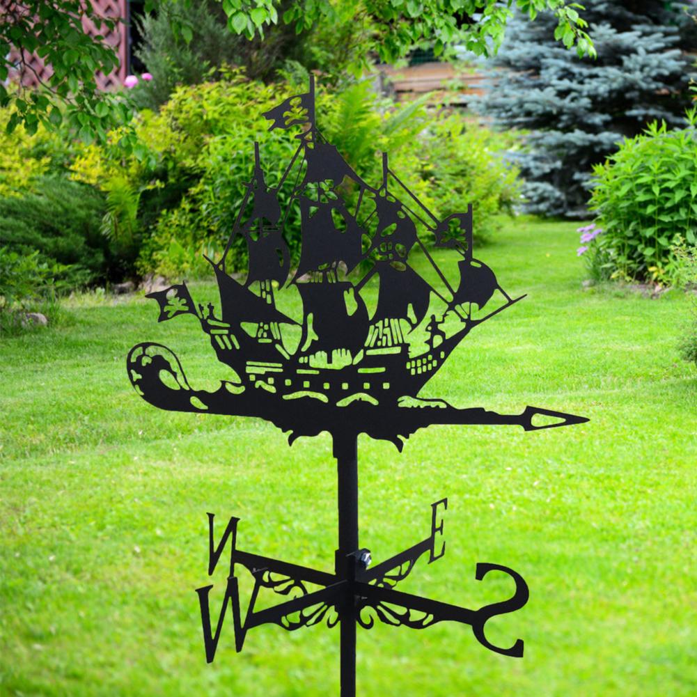 Sailing Cruise Ship Wrought Iron Weatherproof Metal Weather Vane European Retro Weather Vane Courtyard Roof Farm Weather Vane