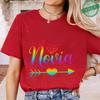 Spanish Girl Bachelorette Party T-Shirts, Rainbow Diamond Heart Arrow Graphic Tees for Bridal Shower, Team Bride Tribe Blouses