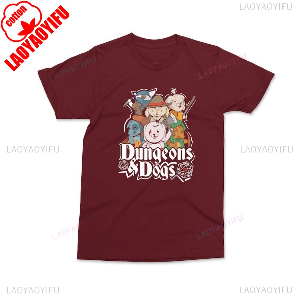 Dungeons and Cats  Dungeons and Dogs T-shirt DnD Gaming Geek Gift D20 Puppy Lovers TShirt Pet Dog Owner Gamer RPG