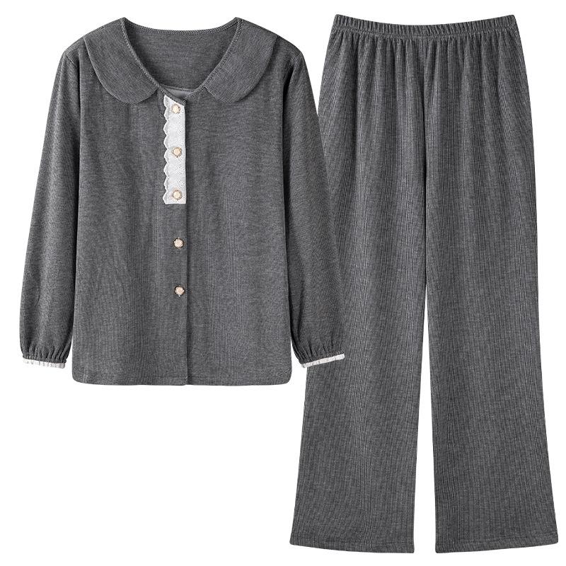 Pajamas Women'S Autumn And Winter Double-Sided Polished German Velvet Long-Sleeved Warm Thin Velvet Loungewear Suit Can Be Worn Outside