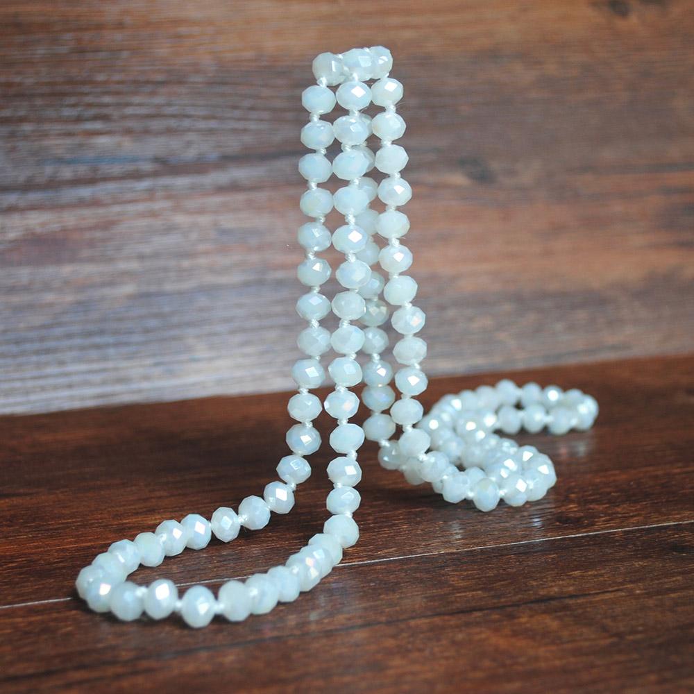 

Модное женское ожерелье из циркона, ограненные хрустальные бусины, завязанное длинное ожерелье, подарки