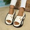 Fashion 2025 Summer Women's Mixed Colors Round Toe Platform Beach Slippers Light Weight Casual Sandals for Outdoor Casual Slippers Women