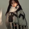 Women's High-Grade Mohair Braided Scarf - Korean Winter Shawl, Thick Plush, Warm Trend