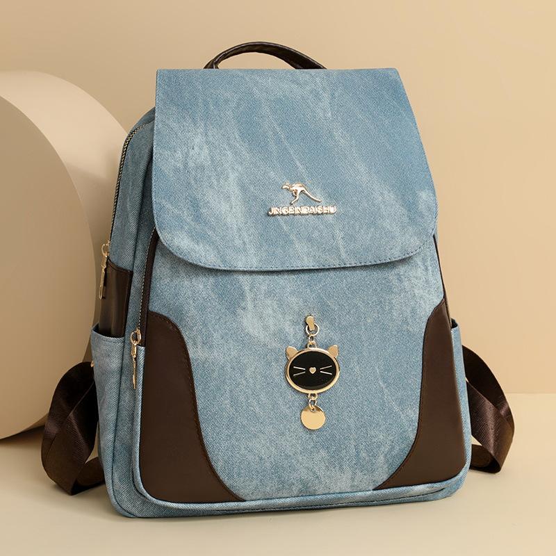 Schoolbag new backpack women's travel lightweight versatile soft leather women's backpack large capacity casual backpack