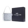 Coach City Bucket 17 Silver Metal Logo Removable Shoulder Strap Coated Canvas Bucket Bag Women Bags Ice-Blue CBH90-SVNB9
