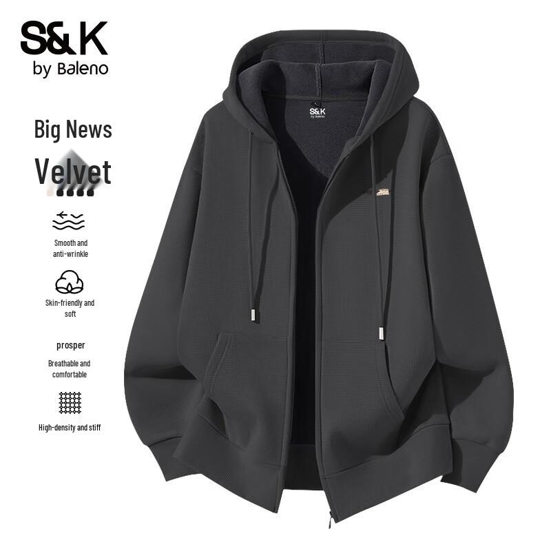 

Baleno Men s S&K Waffle Grid Fleece-Lined Hooded Sweatshirt XL